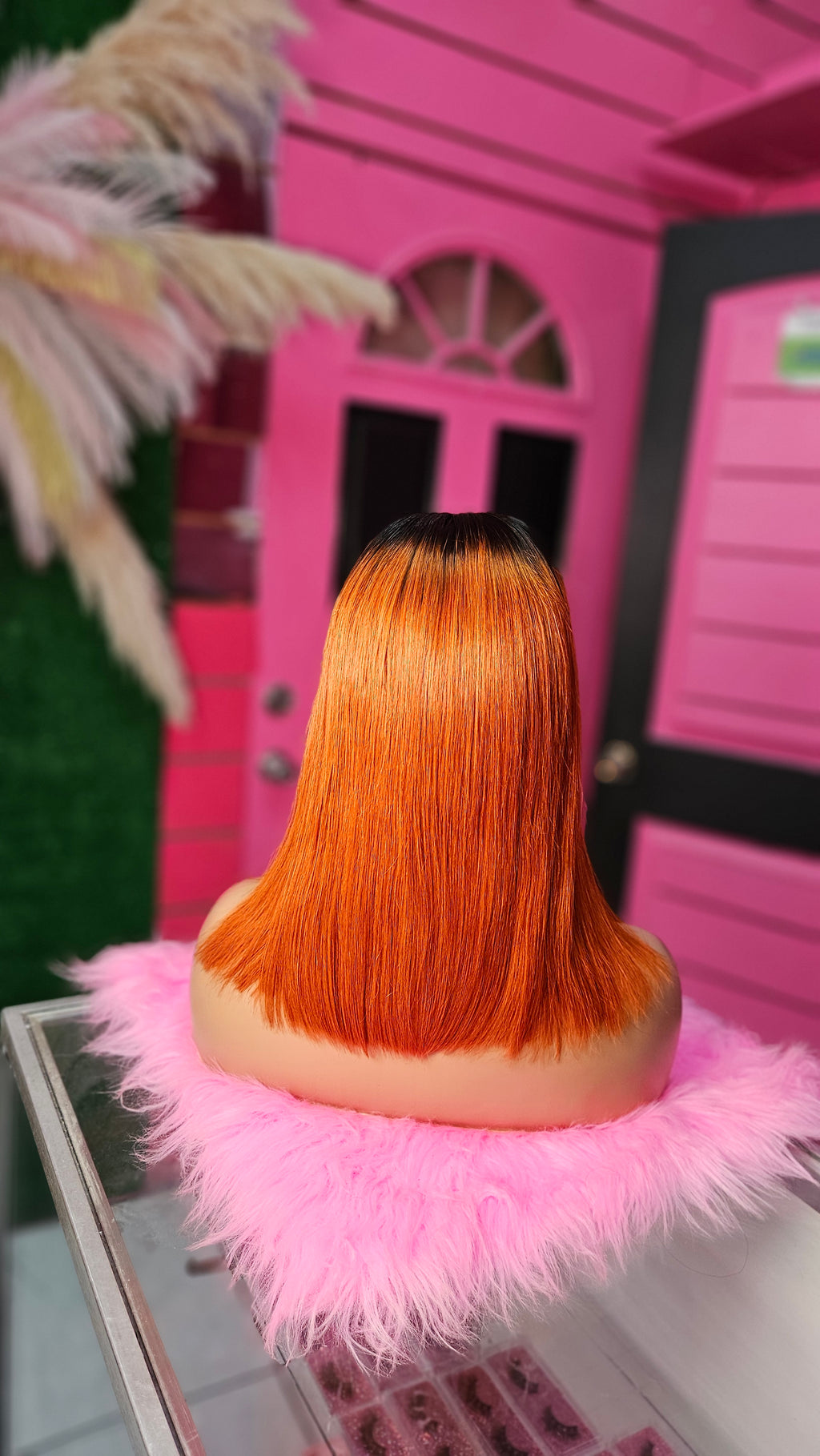 4x4 12" 1b/ginger color wig