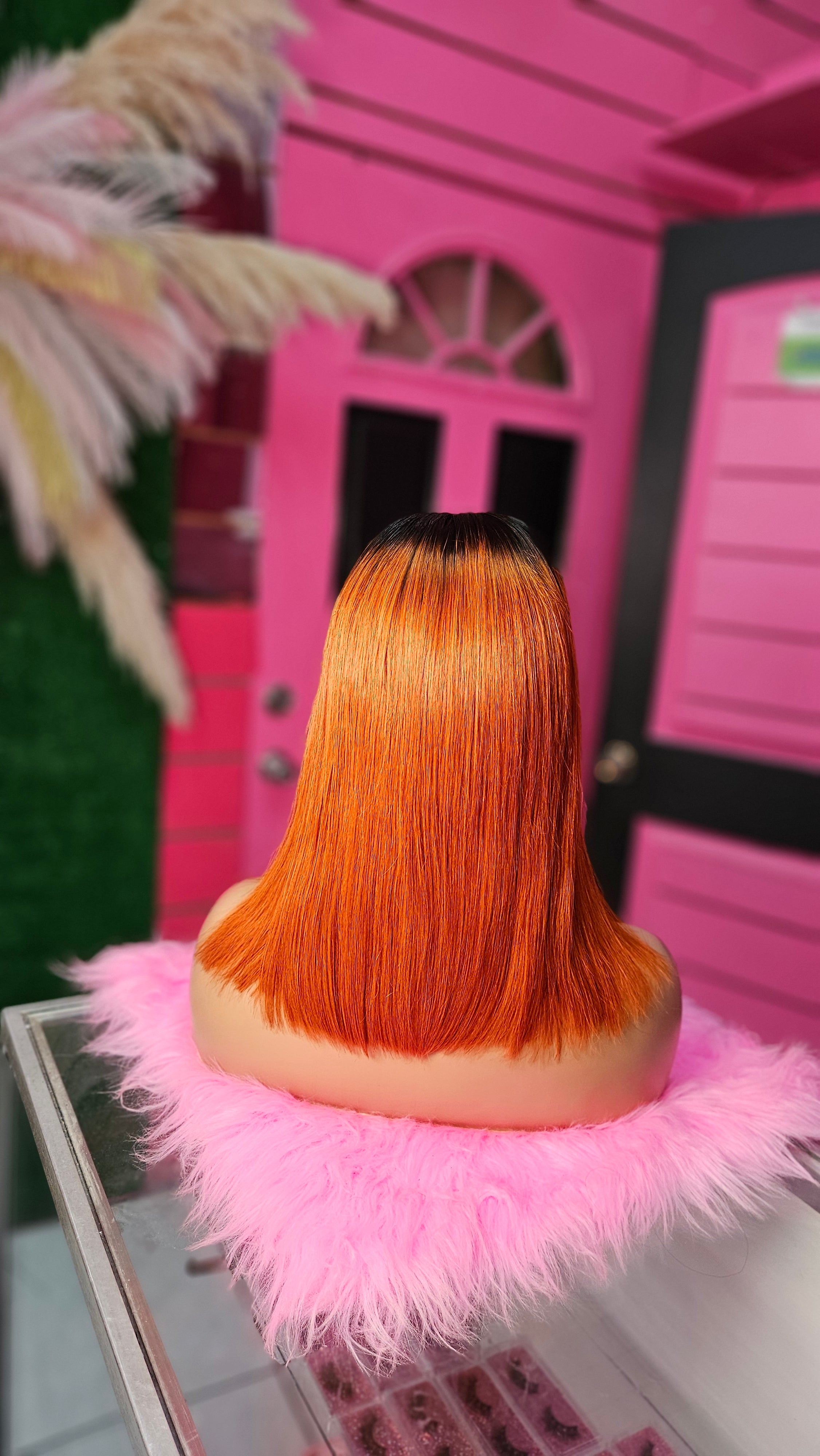 4x4 12" 1b/ginger color wig