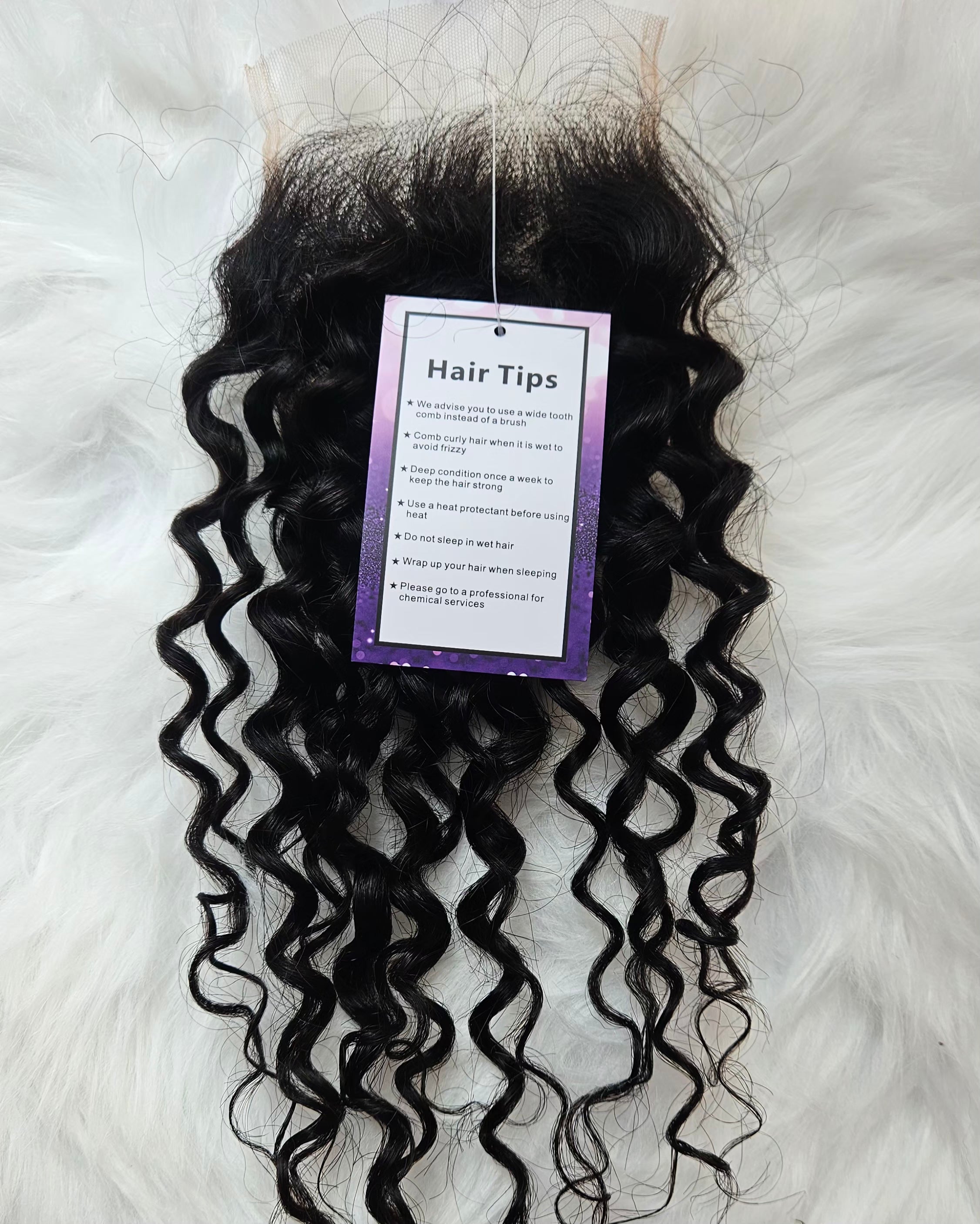 4x4 14" waterwave closure lace piece