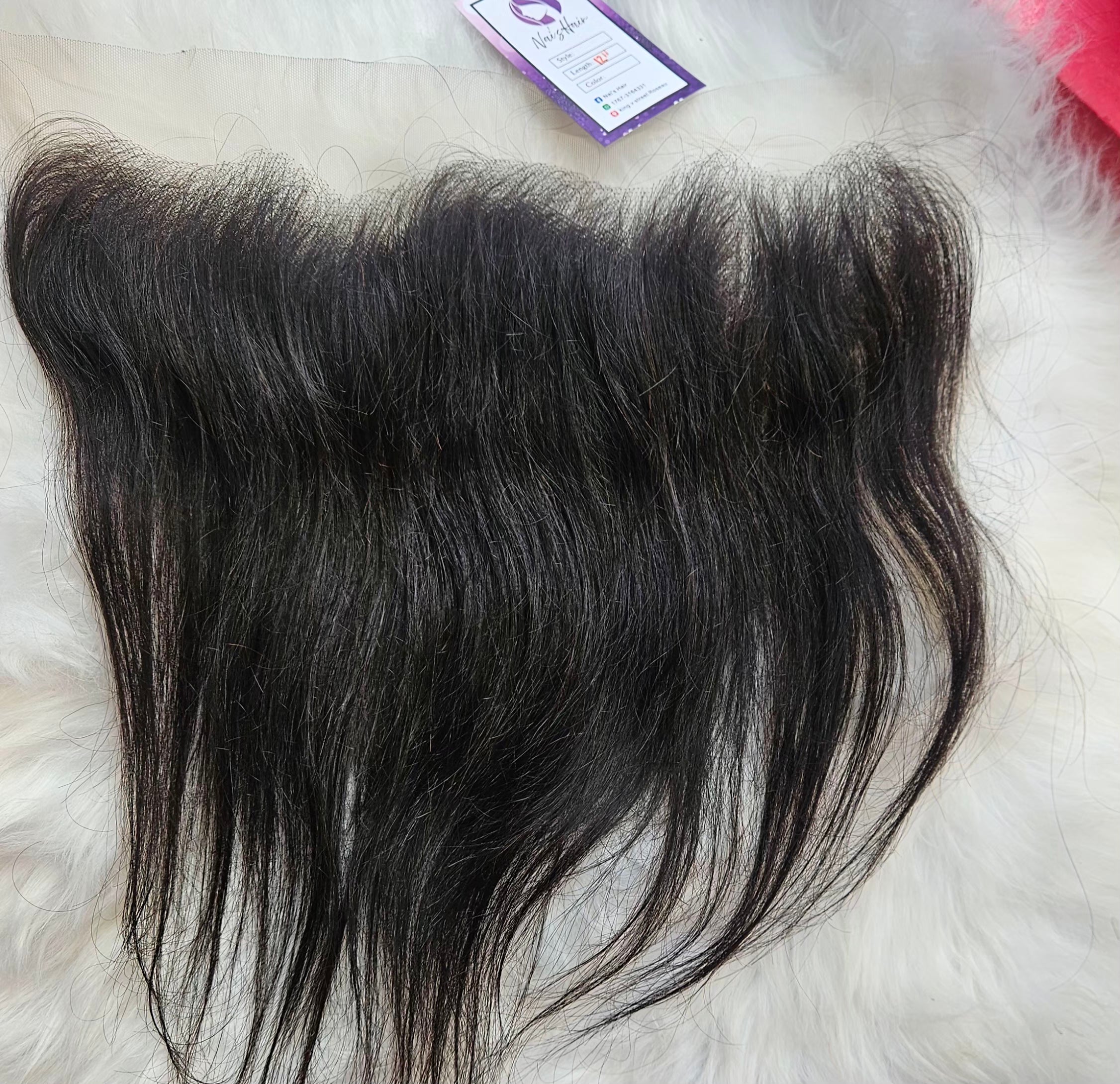13x4 12" Straight frontal lace piece