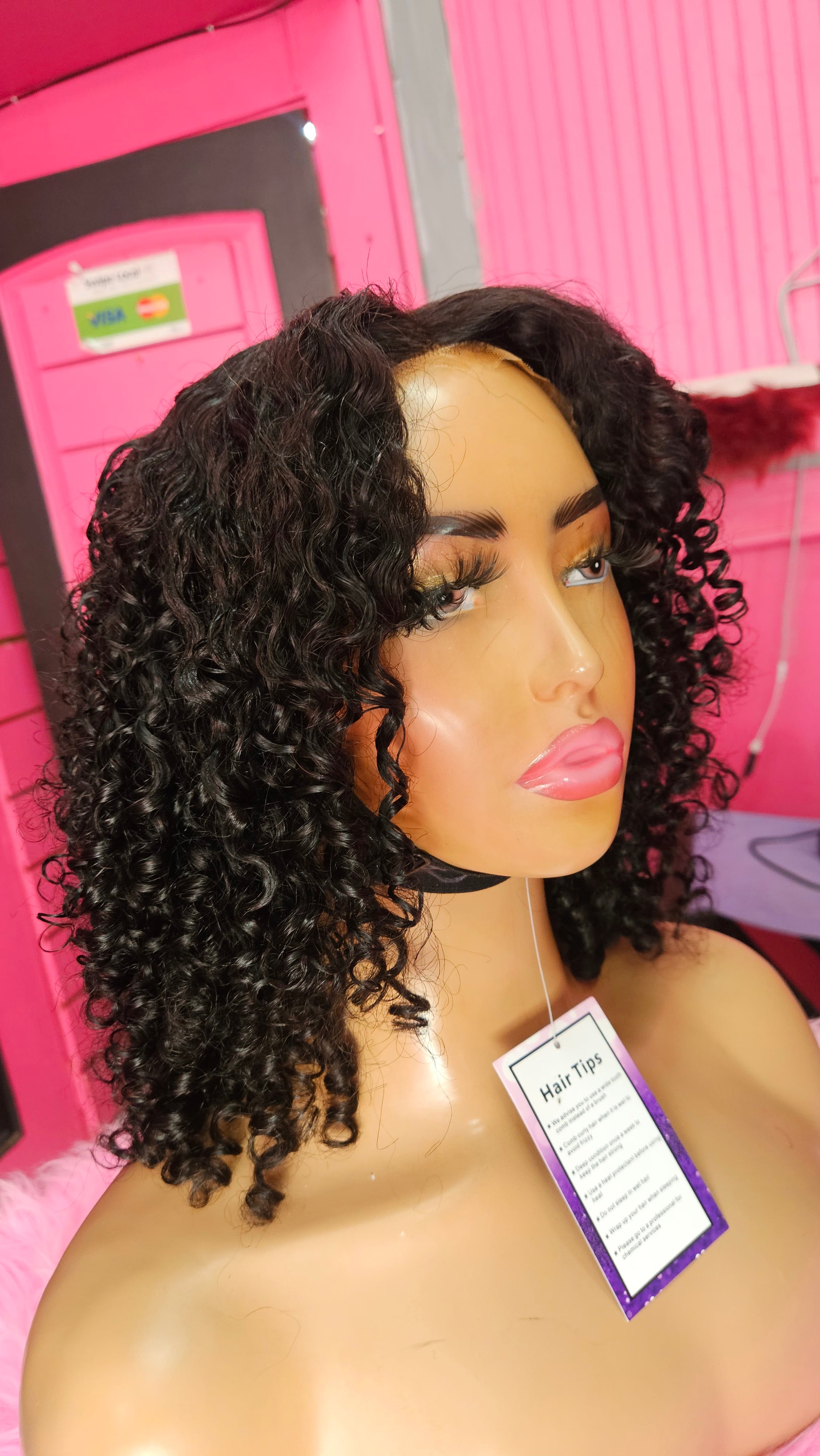 4x4 12" HD pixie coily glueless wig