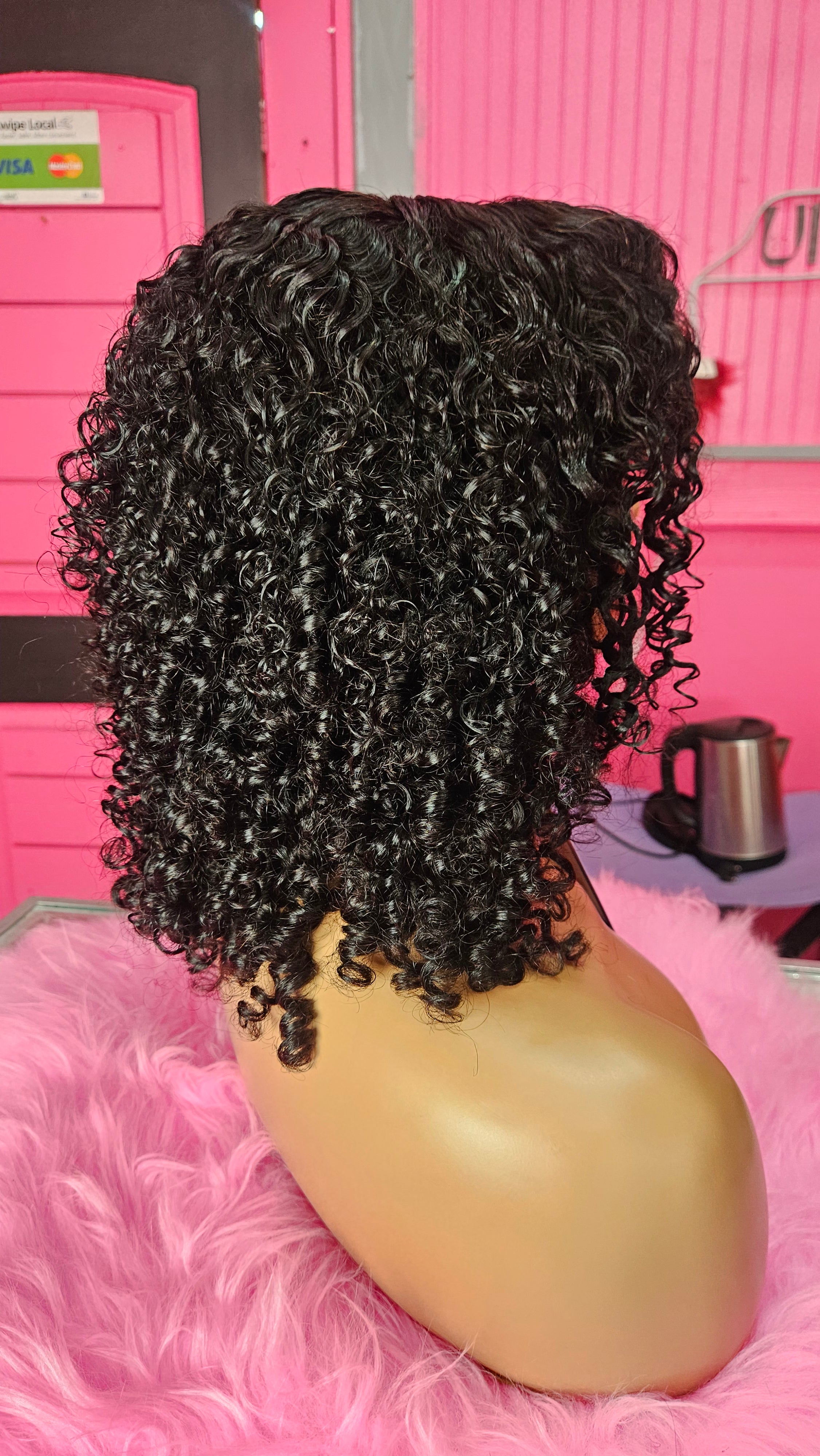 4x4 12" HD pixie coily glueless wig