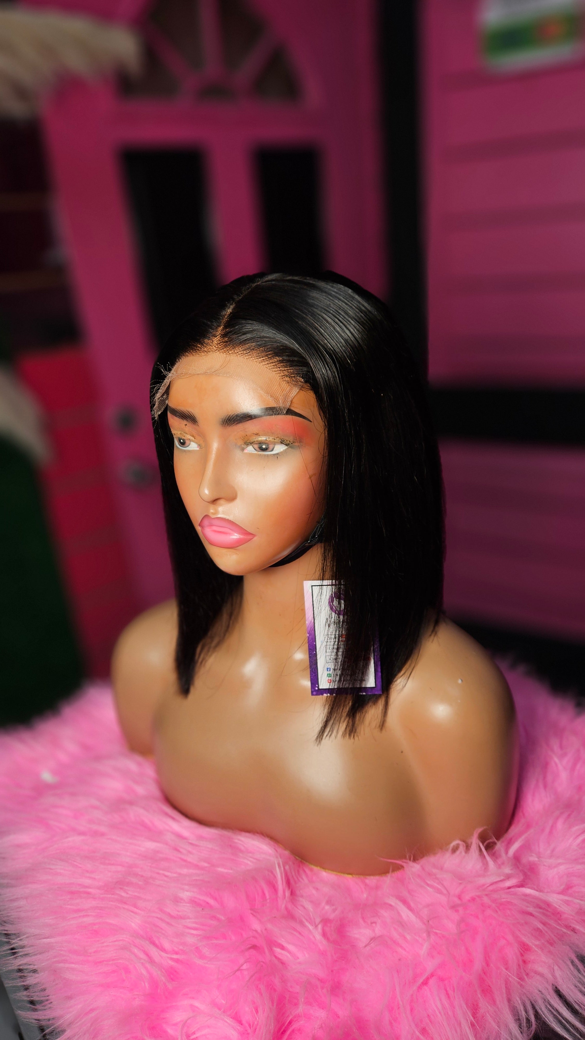 5x5 10" HD lace closure Straight bob wig