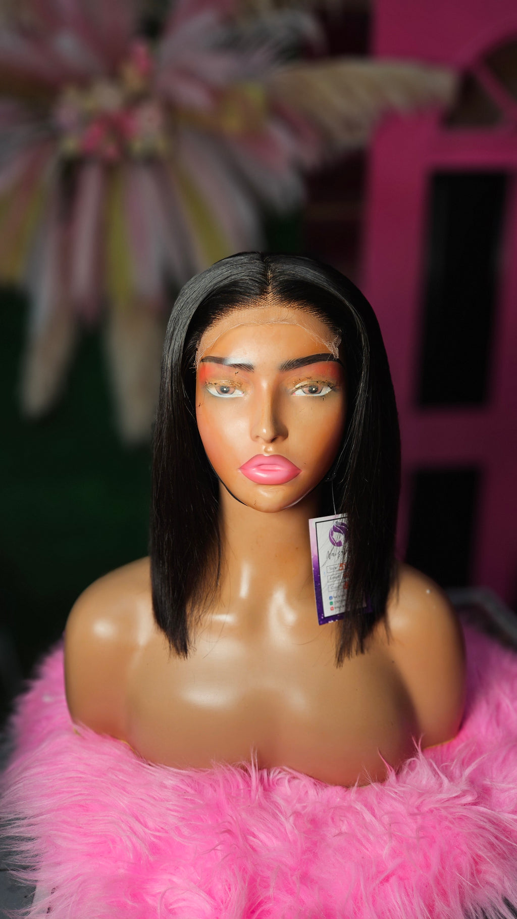 5x5 10" HD lace closure Straight bob wig
